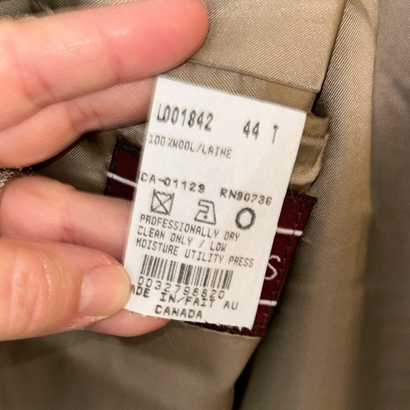 Chaps Ralph Lauren Mens Blazer Dark Brown Check 100% Wool Jacket Sport Coat 44T - Picture 7 of 7